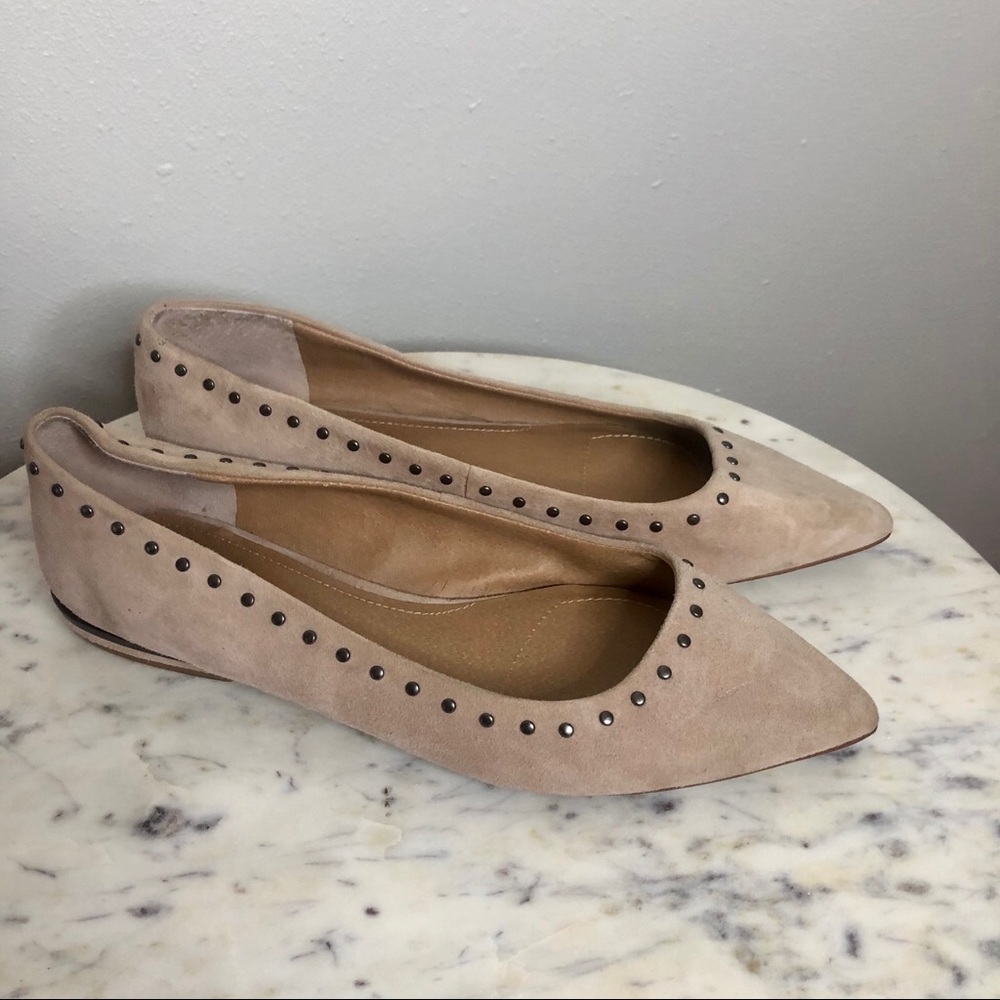 Tahari suede flats size 8 studded shoes